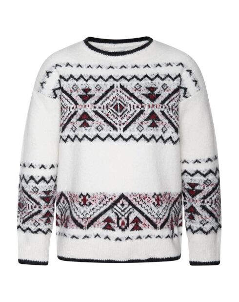 Pull Fantaisie écru/noir