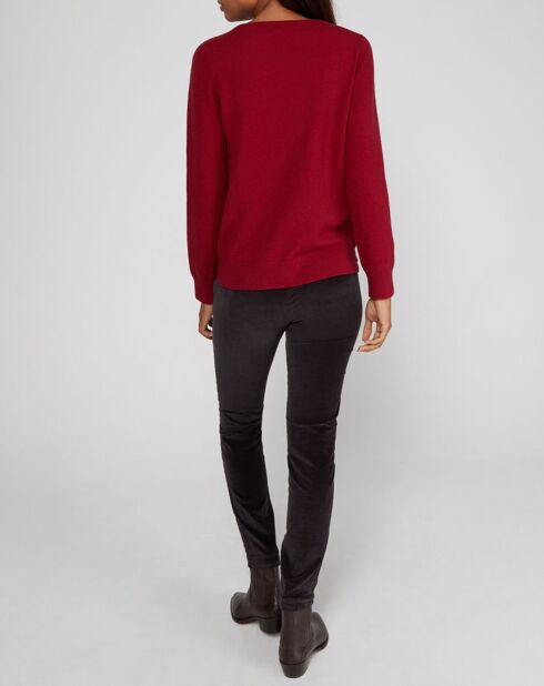 Pull droit col rond bordeaux