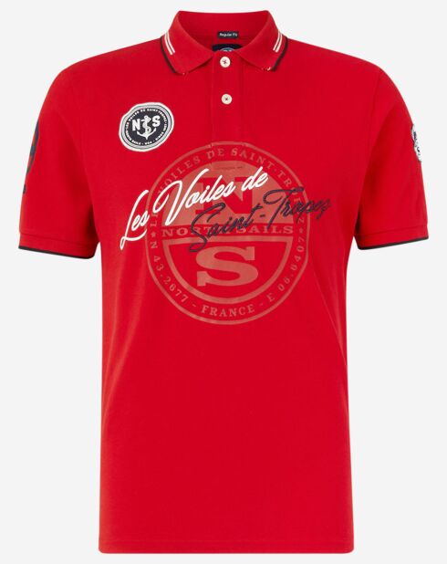 North Sails X Les Voiles de St Tropez grote rode polo met grafische print