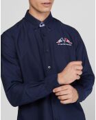 Chemise droite Oxford bleu marine