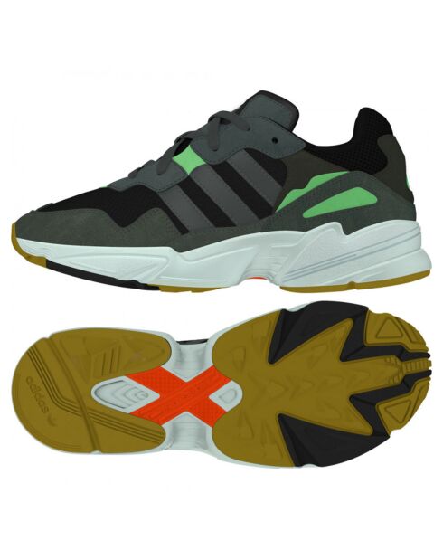 Baskets en Velours de Cuir & Mesh Yung-96 noir/bleu