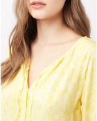 Chemise imprimé floral jaune