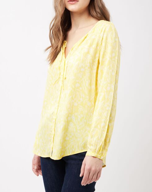 Chemise imprimé floral jaune