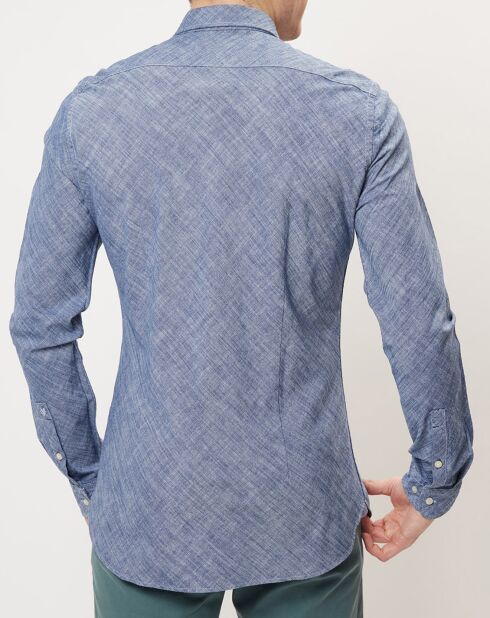 Chemise Flamme shaped fit bleue