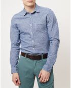 Chemise Flamme shaped fit bleue