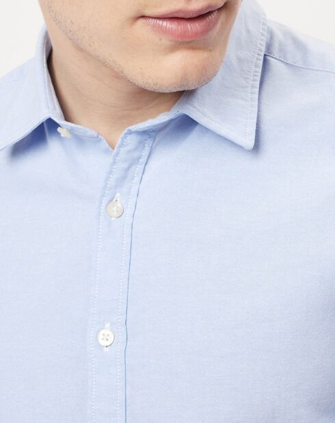 Chemise oxford shapped fit bleu ciel