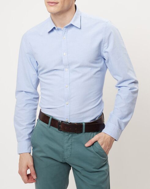 Chemise oxford shapped fit bleu ciel