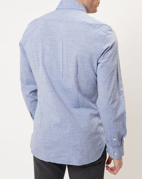 Chemise shapped fit bleu chiné