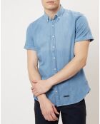 Chemise chambray shaped fit bleu jean