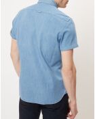 Chemise chambray shaped fit bleu jean