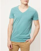 T-Shirt col V vert
