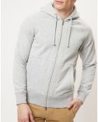 Sweat zippé intérieur polaire regular fit gris chiné