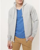 Sweat zippé intérieur polaire regular fit gris chiné