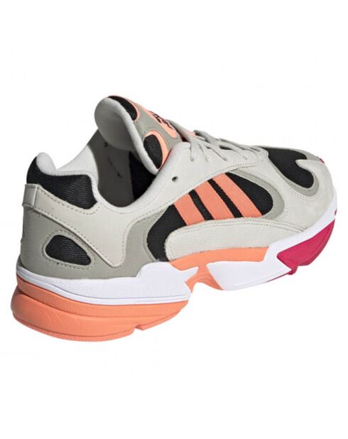 Baskets en Velours de Cuir & Mesh Yung-1 gris/noir/orange