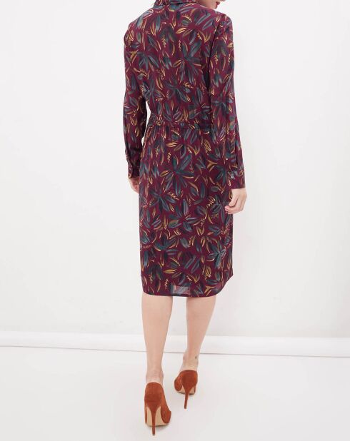 Robe Rilke imprimée bordeaux/multicolore