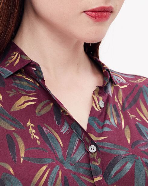 Robe Rilke imprimée bordeaux/multicolore