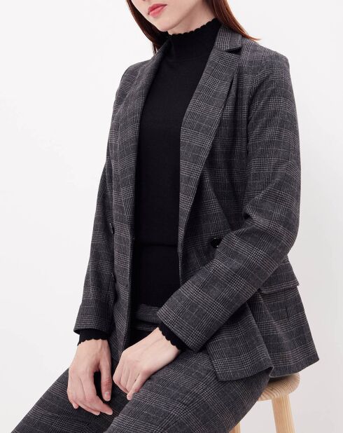 Veste Vallette à carreaux grise