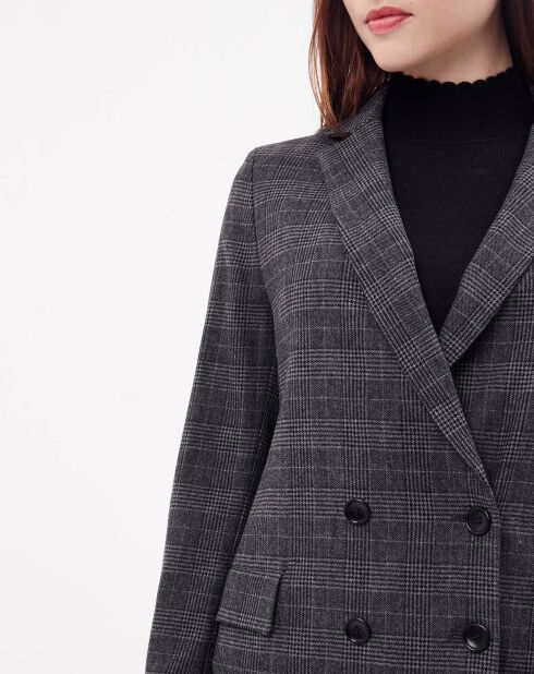 Veste Vallette à carreaux grise
