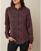 Chemise Carine imprimé noir/rouge