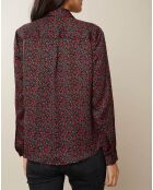 Chemise Carine imprimé noir/rouge