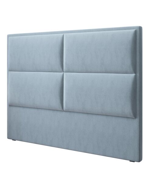 Tête de lit en velours lara bleu clair - 140x120 cm