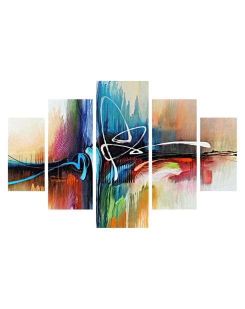 Tableau décoratif 5 pièces  multicolore  - 92x56 cm