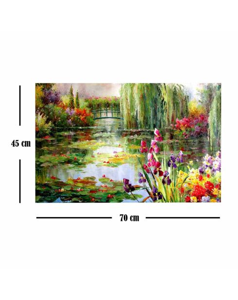 Tableau reproduction Claude Monet multicolore  - 45x70 cm