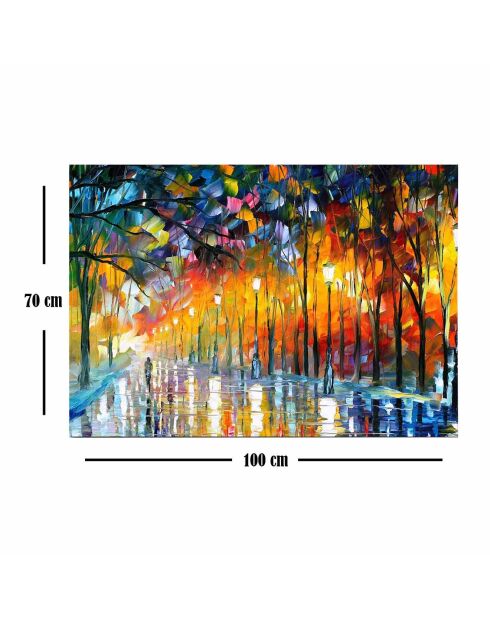 Tableau canvas décoratif Lampadaires multicolore - 70x100 cm