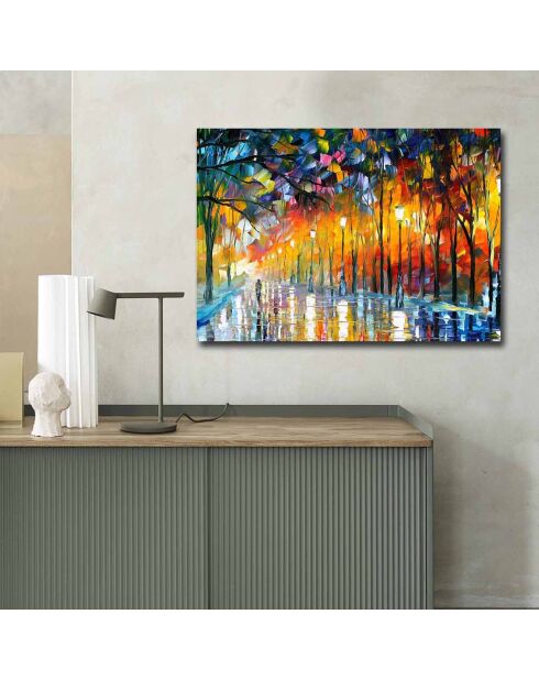 Tableau canvas décoratif Lampadaires multicolore - 70x100 cm