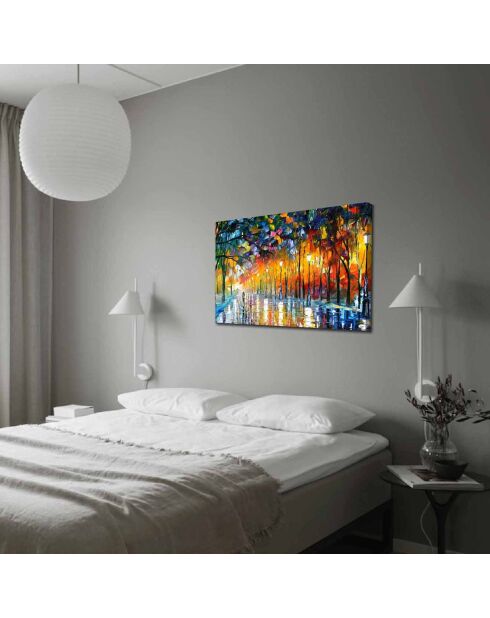 Tableau canvas décoratif Lampadaires multicolore - 70x100 cm
