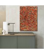 Tableau reproduction Jackson Pollock orange - 70x100 cm