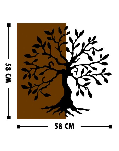 Décoration murale Arbre noire  - 58x58 cm