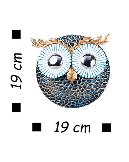 Wanddekoration aus Metall in Blau/Silber - 19x19 cm