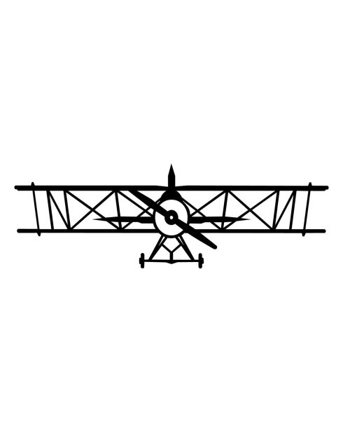 Décoration murale métal Avion  noire  -  70x23 cm
