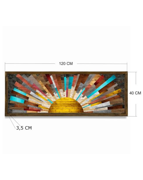Tableau décoratif encadré multicolore - 40x120 cm