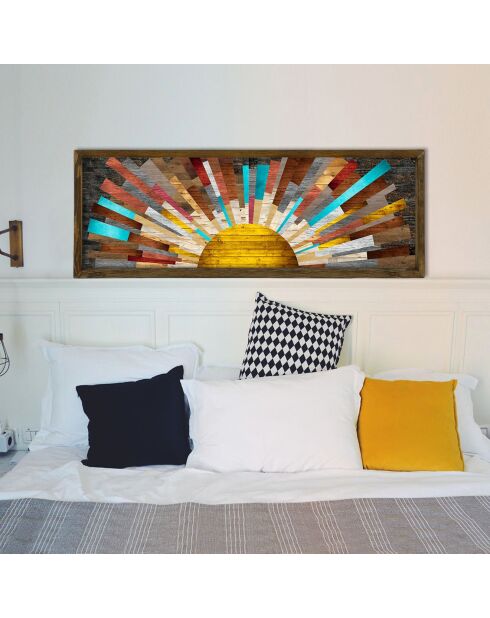 Tableau décoratif encadré multicolore - 40x120 cm