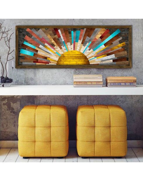 Tableau décoratif encadré multicolore - 40x120 cm