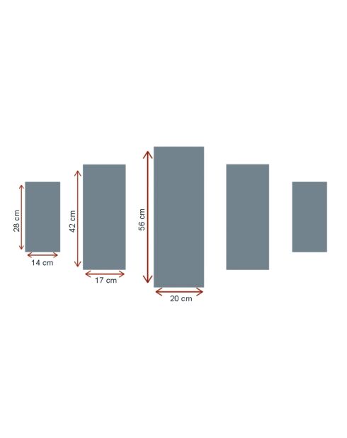 Tableau décoratif 5 pièces  multicolore  - 92x56 cm