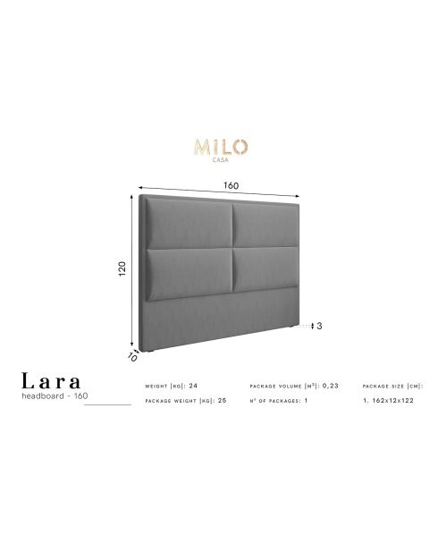 Tête de Lit en Velours Lara vert bouteille - 160 cm