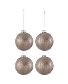 4 Boules de Noël rondes marron - D.10 cm