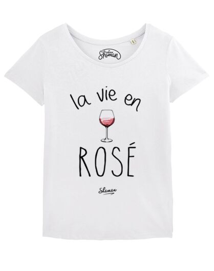 T-Shirt La Vie En Rosé blanc