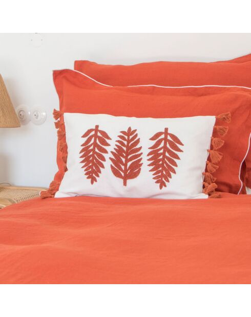 Drap housse 100% Lin Hortense terracotta