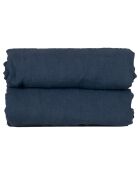 Drap housse 100% Lin Hortense bleu nuit