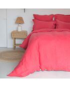 Drap housse 100% Lin Hortense framboise