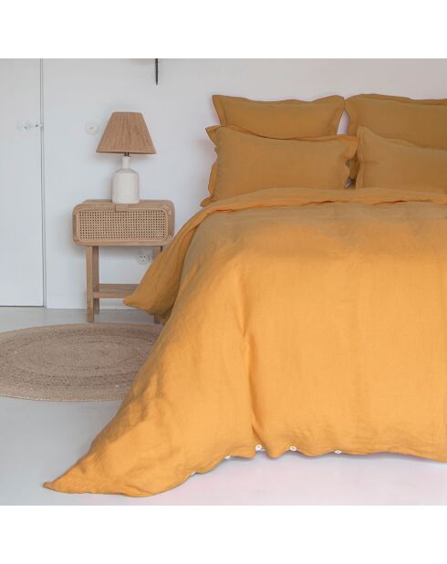 Drap housse 100% Lin Hortense safran