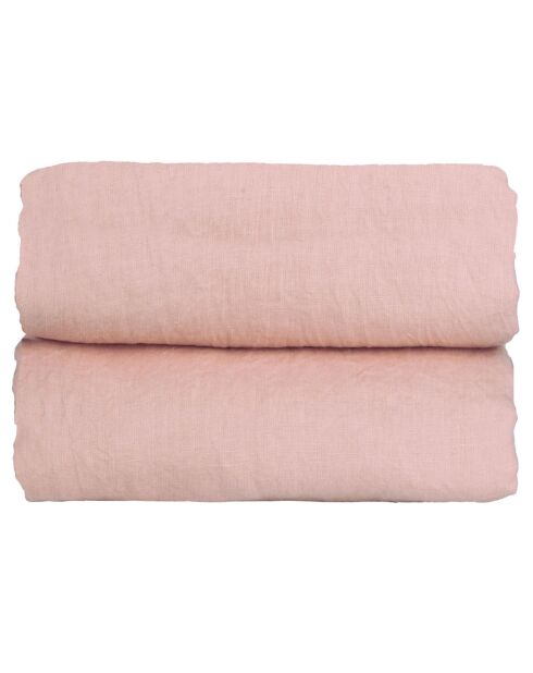 Drap housse 100% Lin Hortense vieux rose