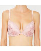 Soutien-gorge en Soie mélangée Elements rose poudré/rouge