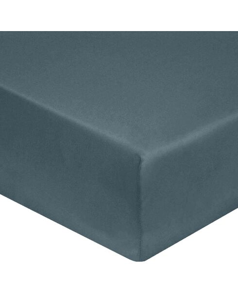 Drap housse 100% Satin de Coton bonnet 30 cm lagon