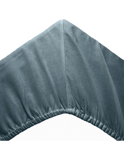 Drap housse 100% Satin de Coton bonnet 30 cm lagon