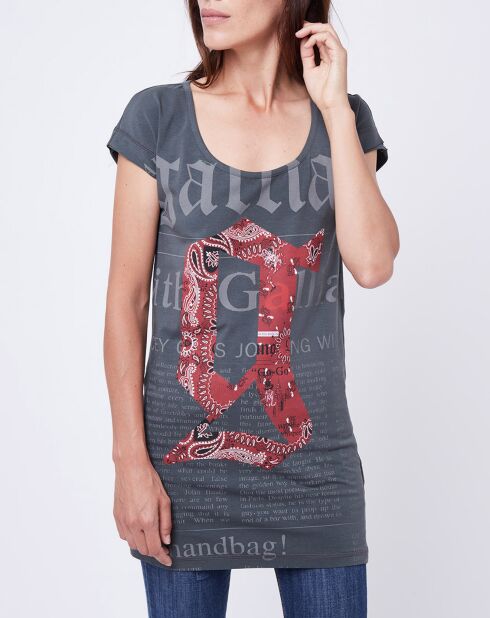 T-Shirt Long gris ardoise